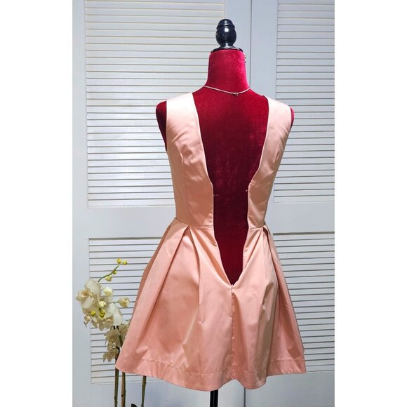 Nasty Gal Women's Blush Pink Knot Cut Out Skater Mini Dress Size XXS 2440 - Picture 7 of 15